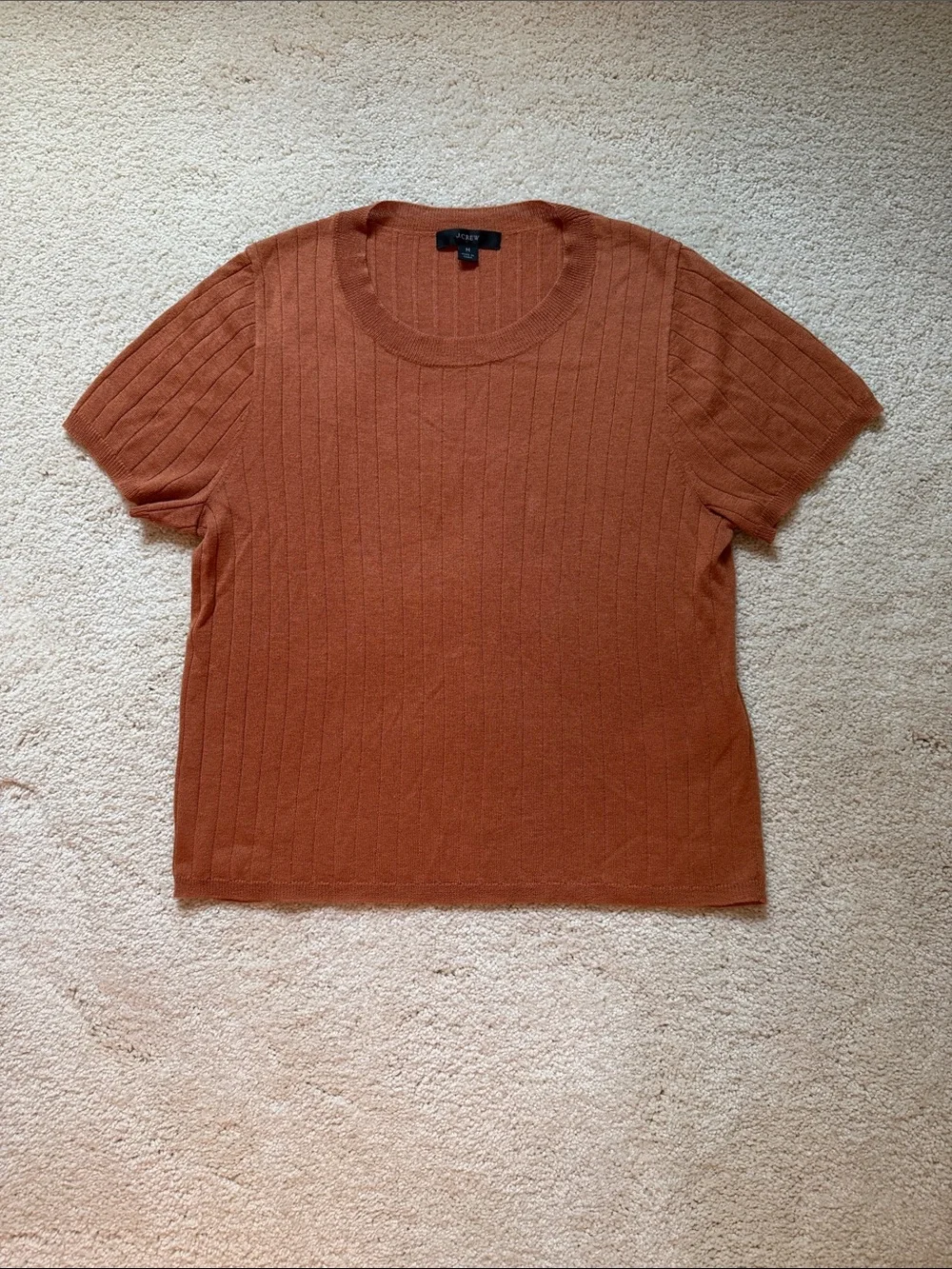 J. Crew Silk/Cashmere Ribbed Short-Sleeve Sweater